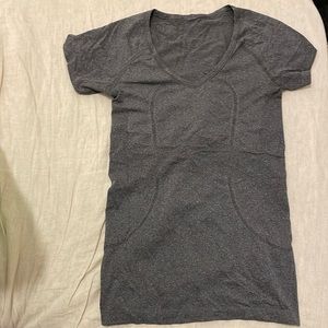 Grey Lululemon Run Swiftly short sleeve shirt in size 4